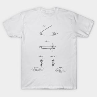 Safety Pin Vintage Patent Hand Drawing T-Shirt